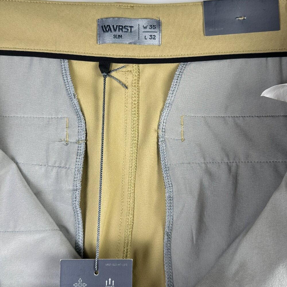 VRST Mens Limitless Performance Slim Fit Chino Pants W35 L32 Beige Stretch NWT - Picture 7 of 12